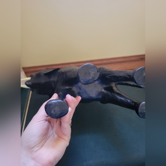 MCM Vintage 1950s Black Leather Covered Elephant Sculpture Decor - Picture 6 of 9